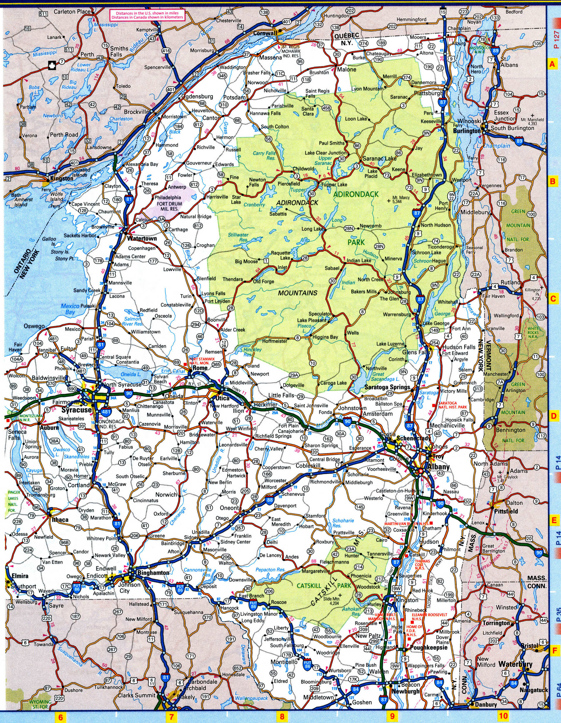 New York state highway road map