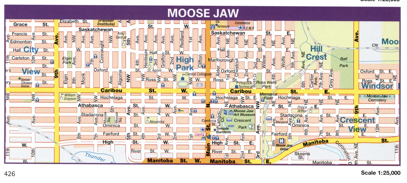 Moose Jaw city map