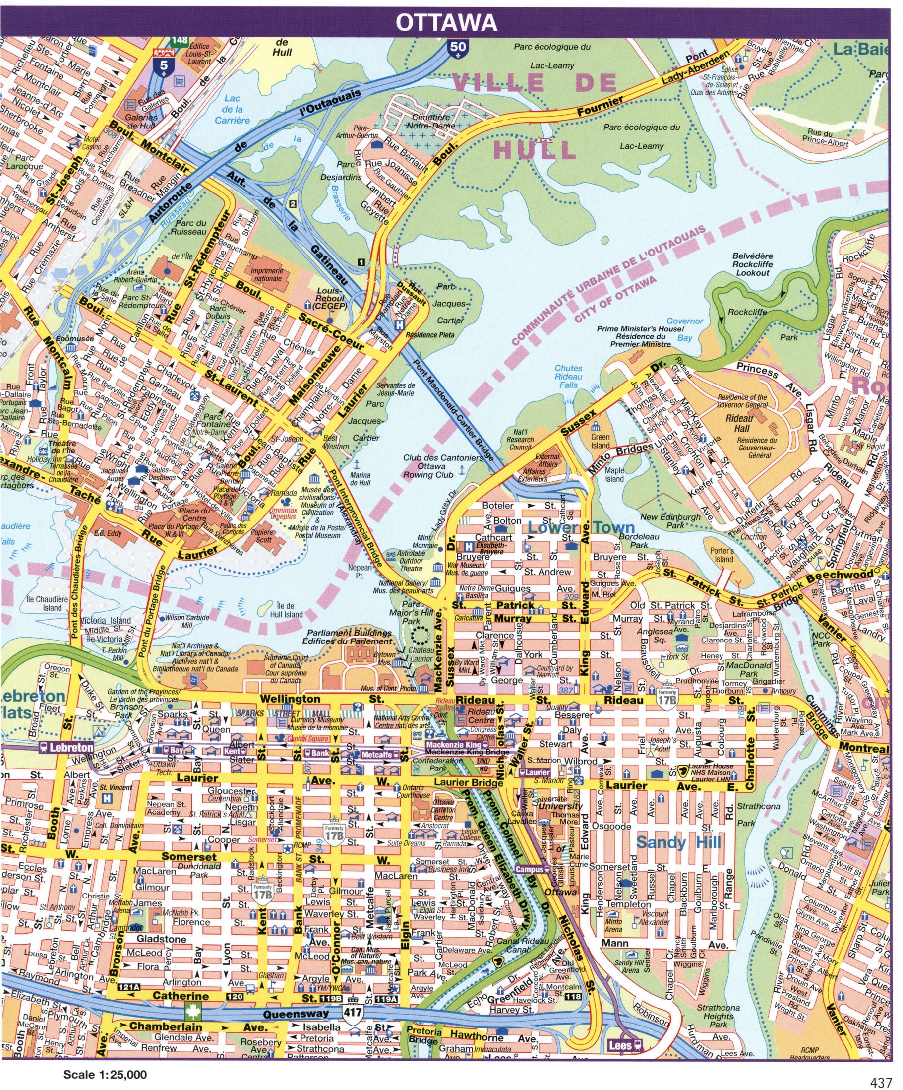 Ottawa city map, Canada