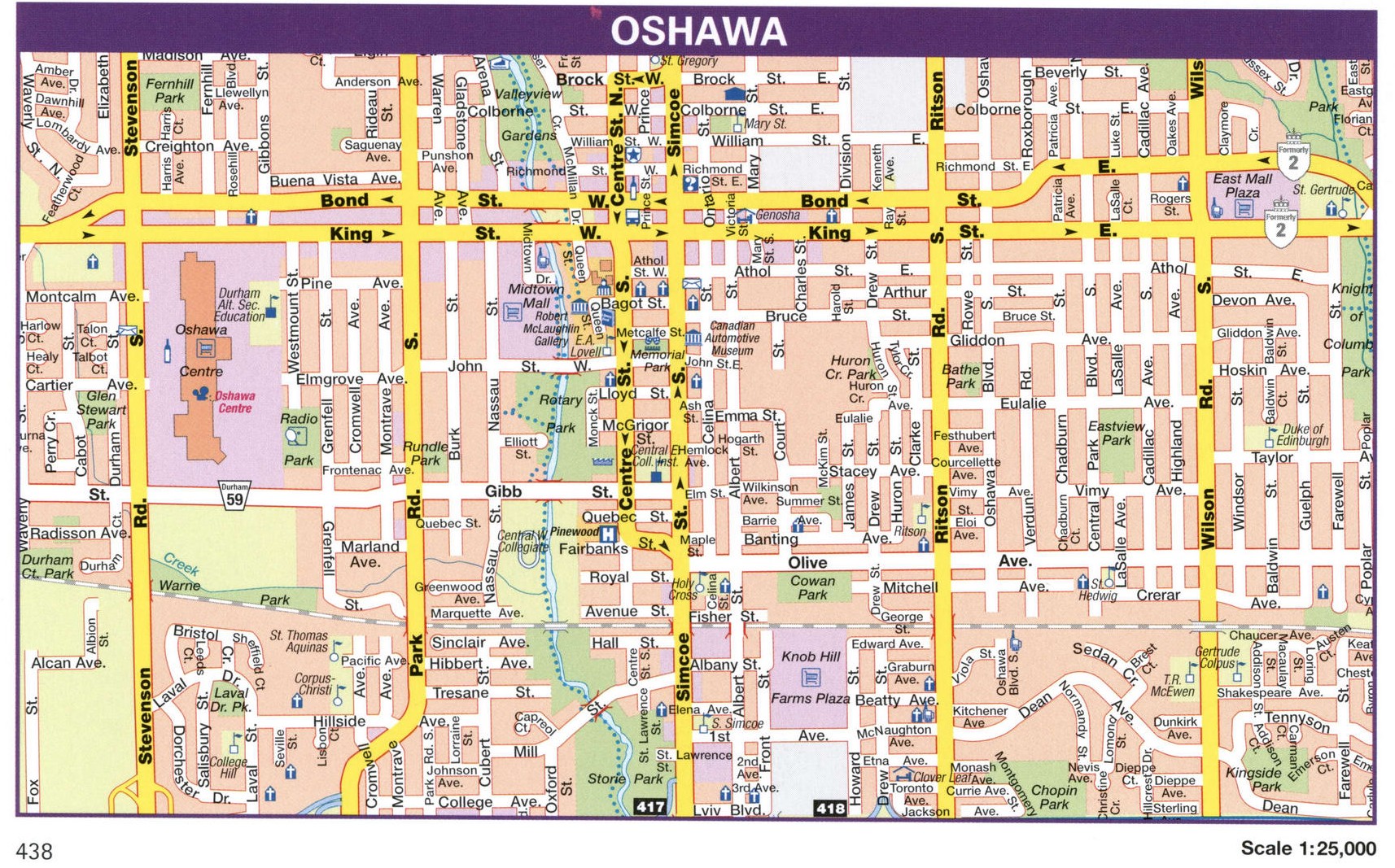 Oshawa city map