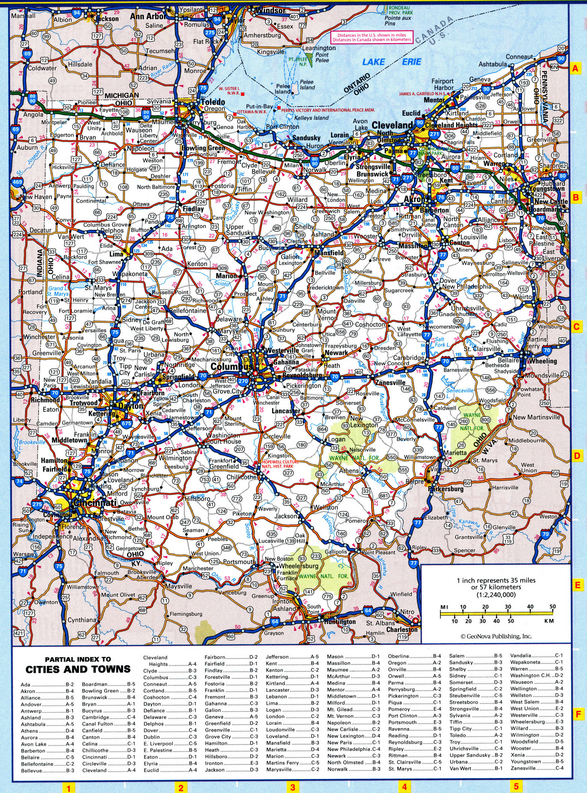Ohio highway map