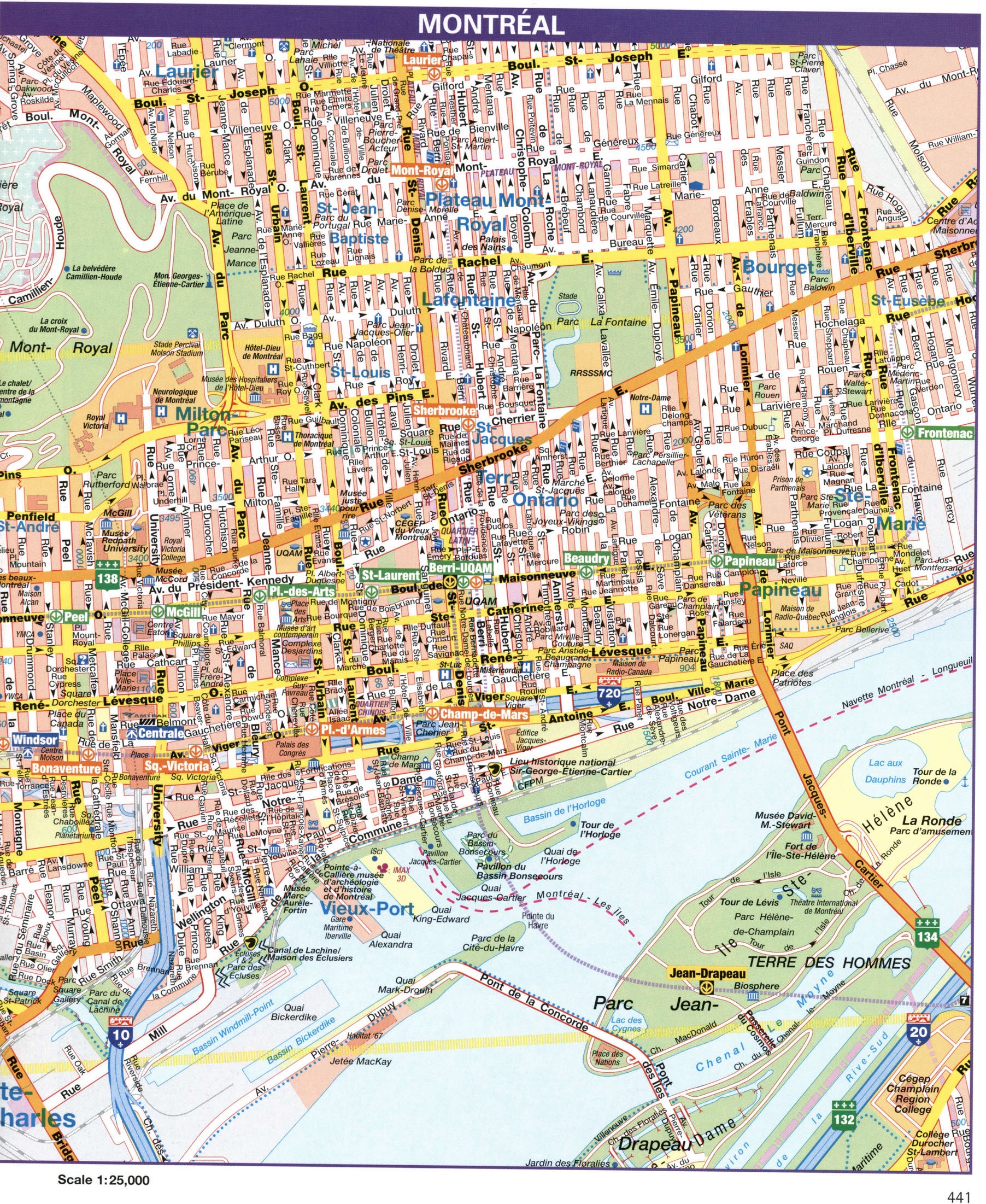 Montreal city map, Canada