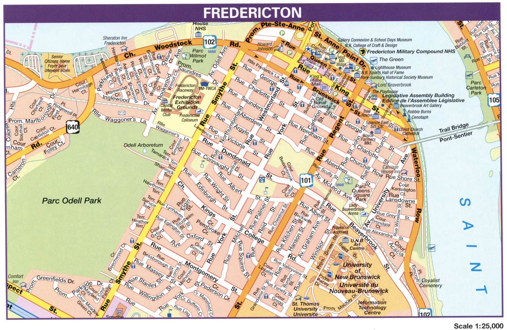 Fredericton city map
