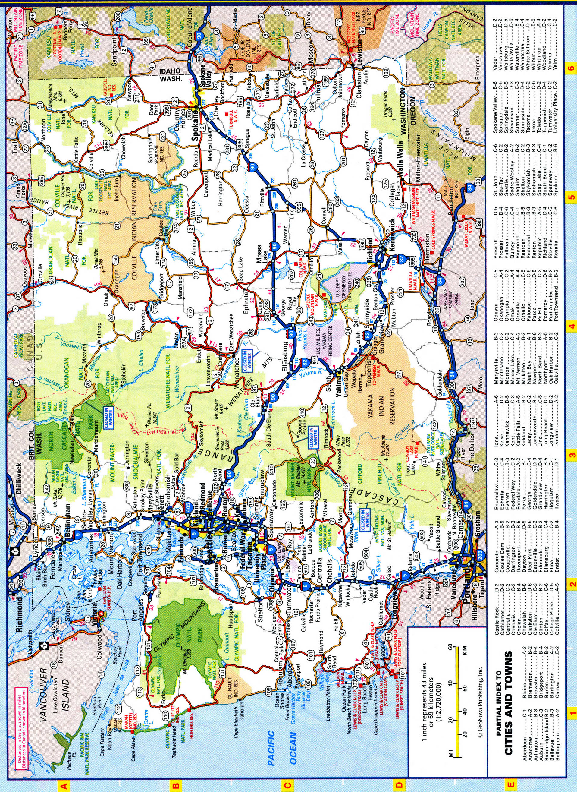 Free Washington State Map Map Of Washington Roads And Highways.free Printable Road Map Of Washington