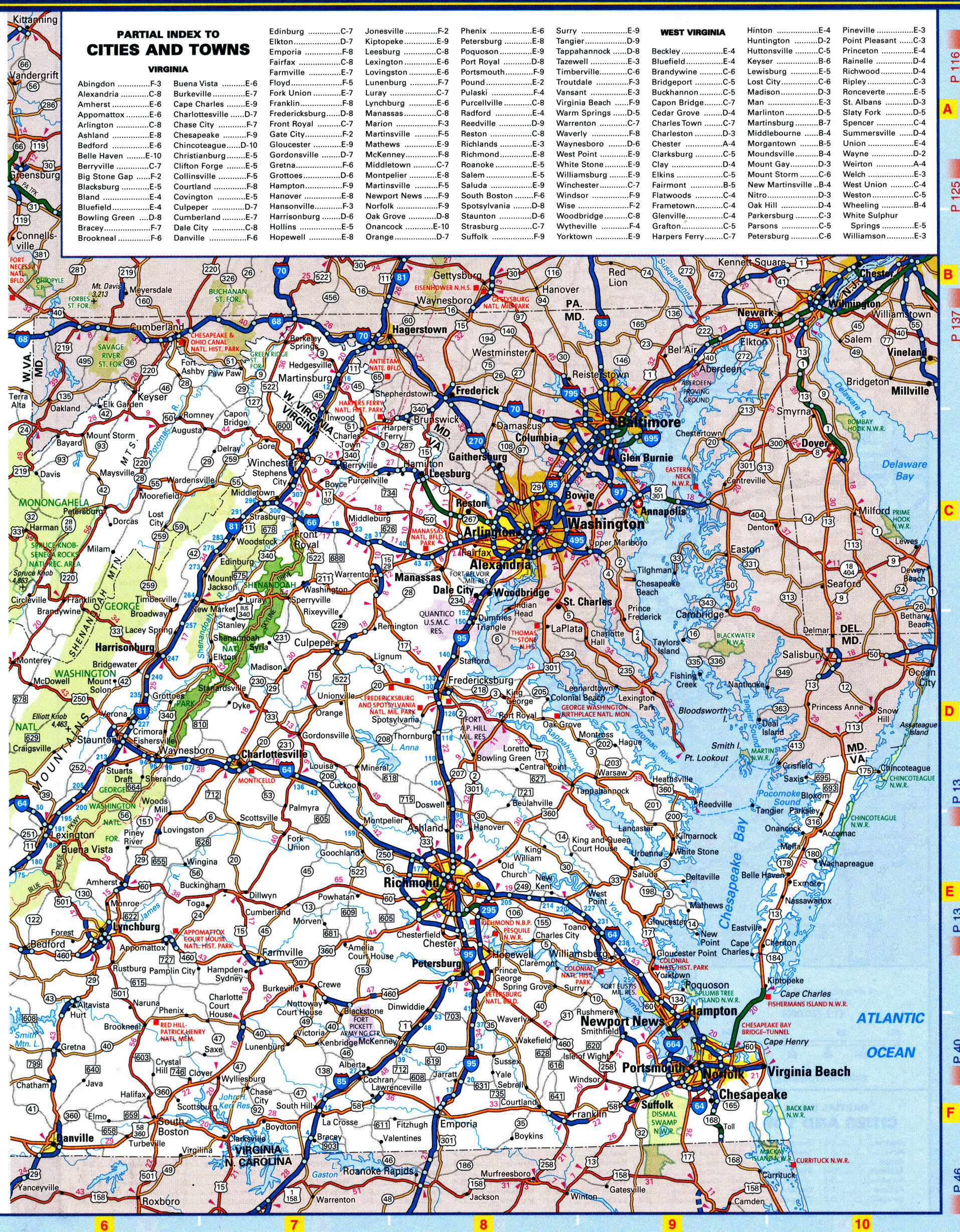 Eastern West Virginia highways map. Detailed map of the West Virginia highway with cities, villages, and rest areas. Eastern West Virginia highways map. Detailed map of the West Virginia highway with cities, villages, and rest areas.