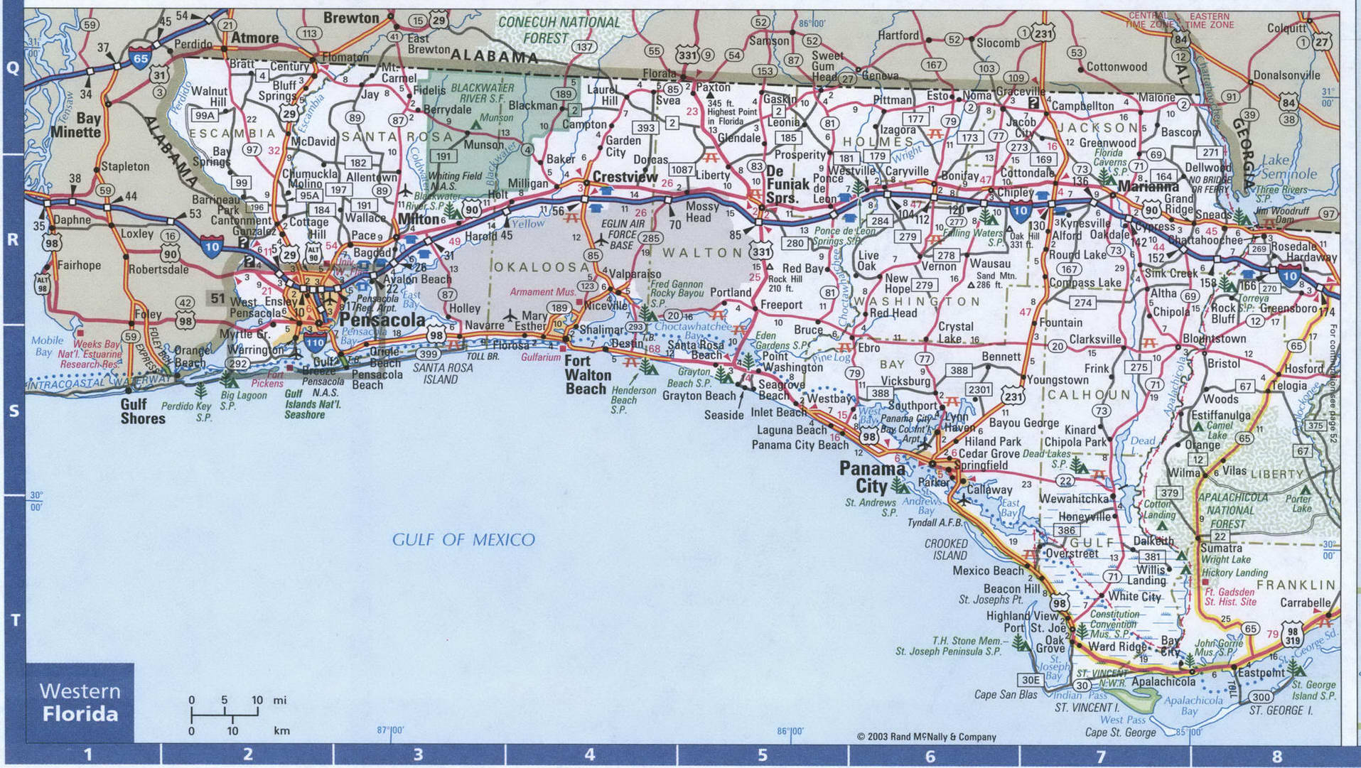 Western Florida map