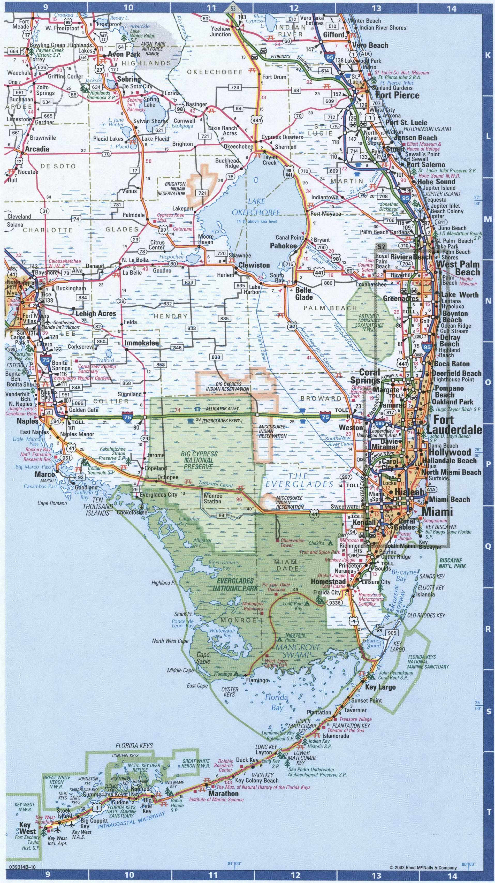 Map Of Southern Fla Florida Southern Roads Map. Map Of South Florida Cities And Highways