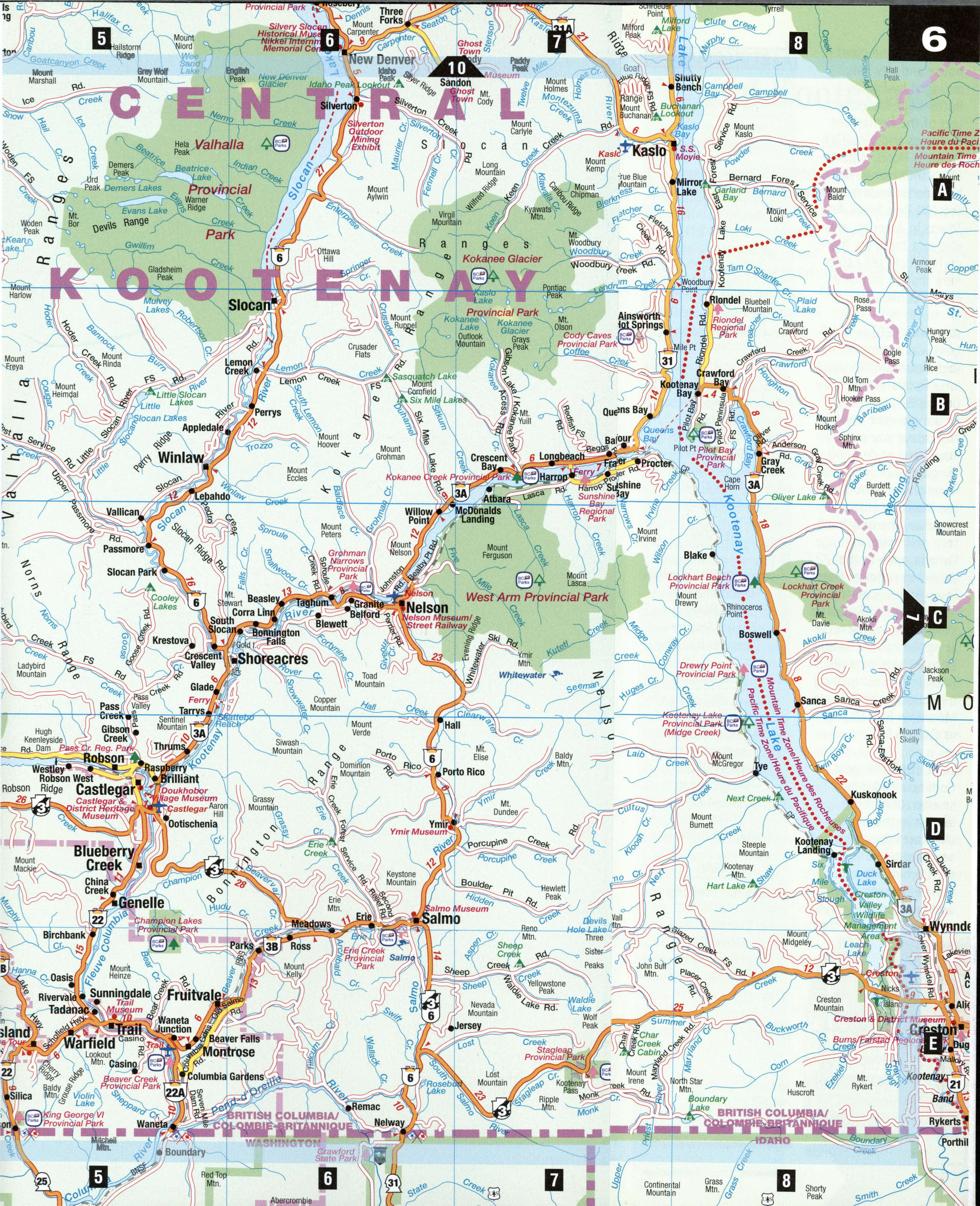 Central Kootenay map
