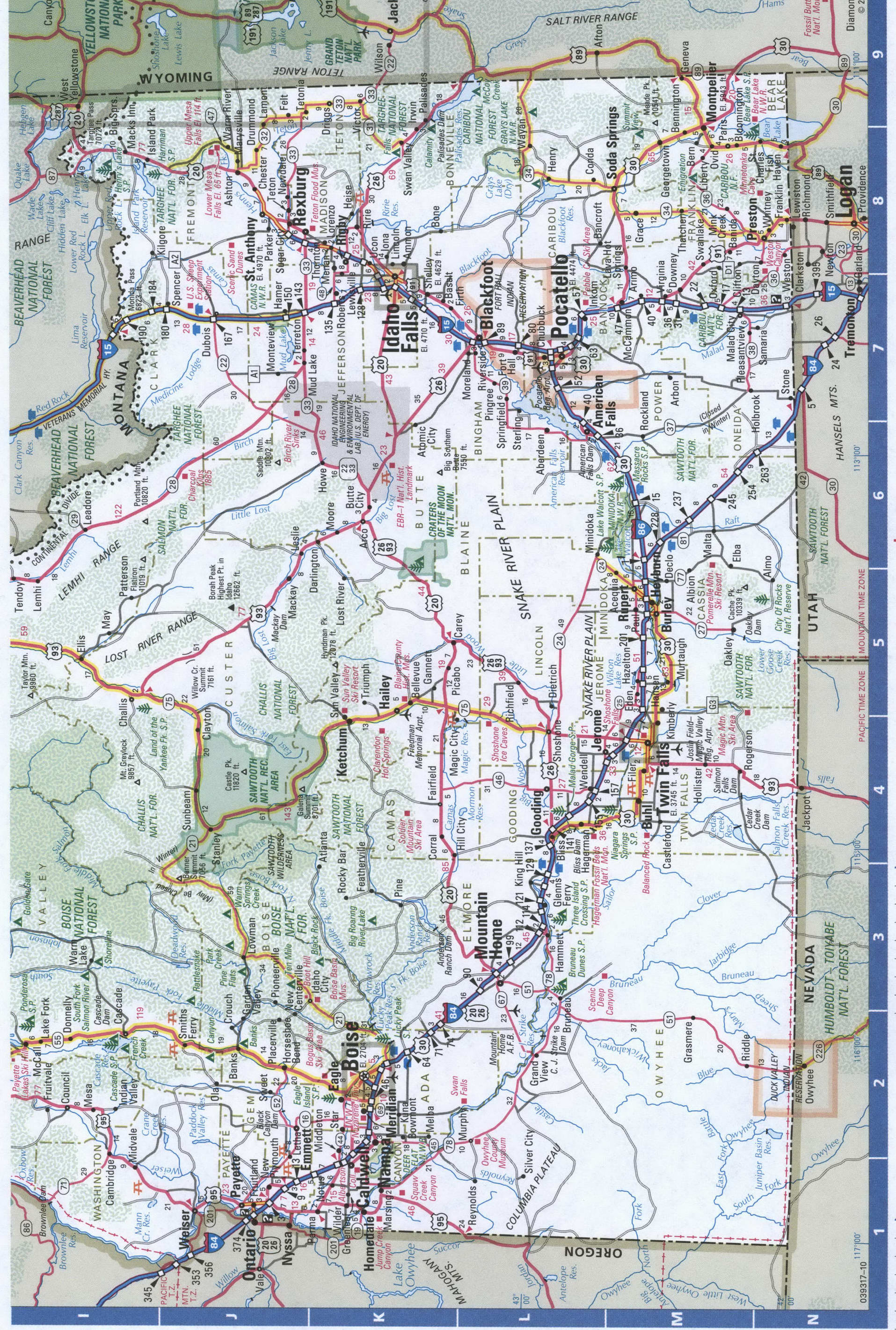 Large Detailed Roads And Highways Map Of Idaho State With All Cities ...