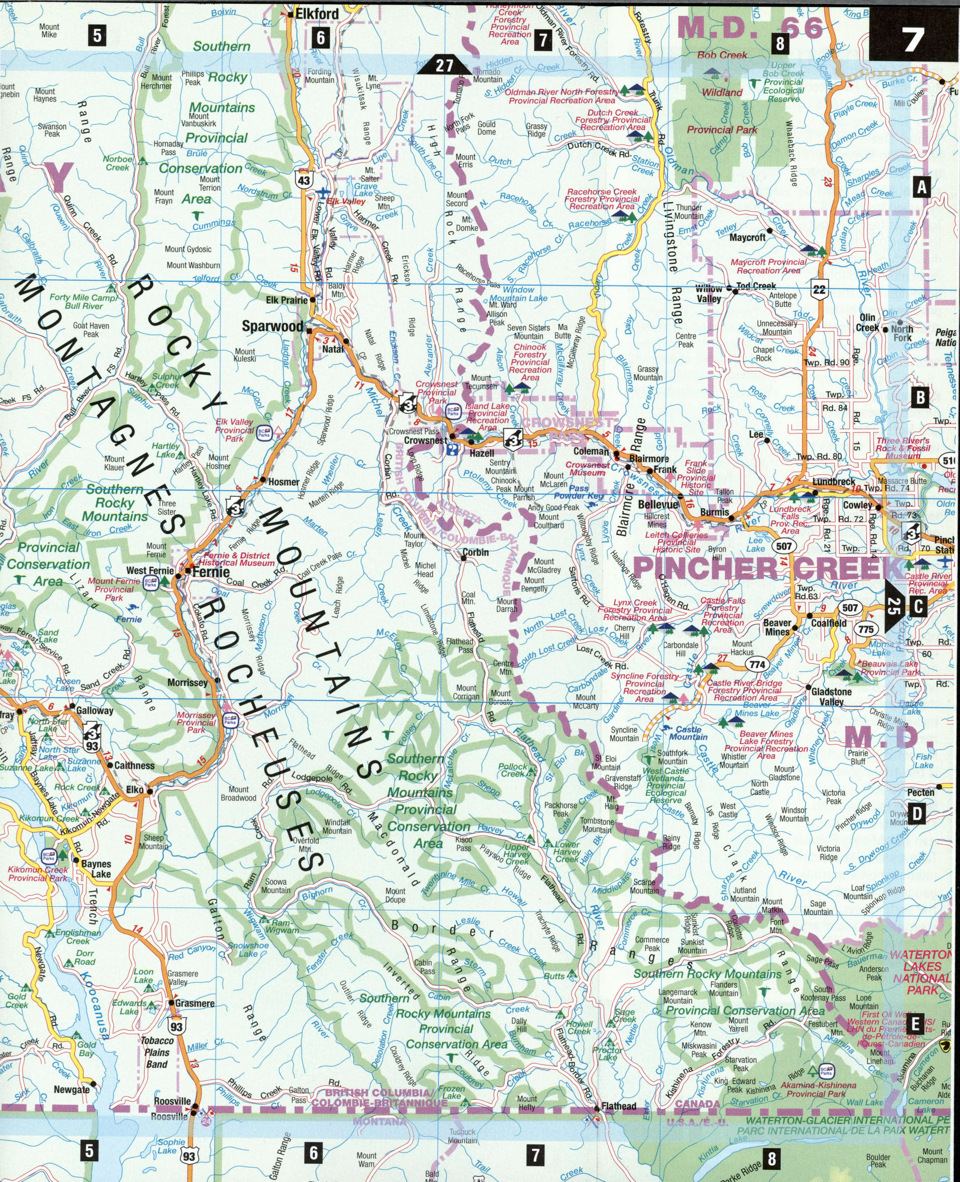 Pincher Creek Alberta map