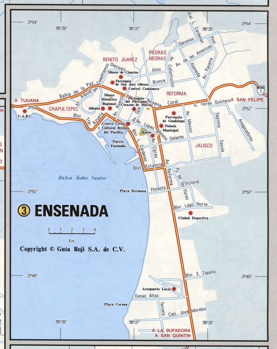 Ensenada city map