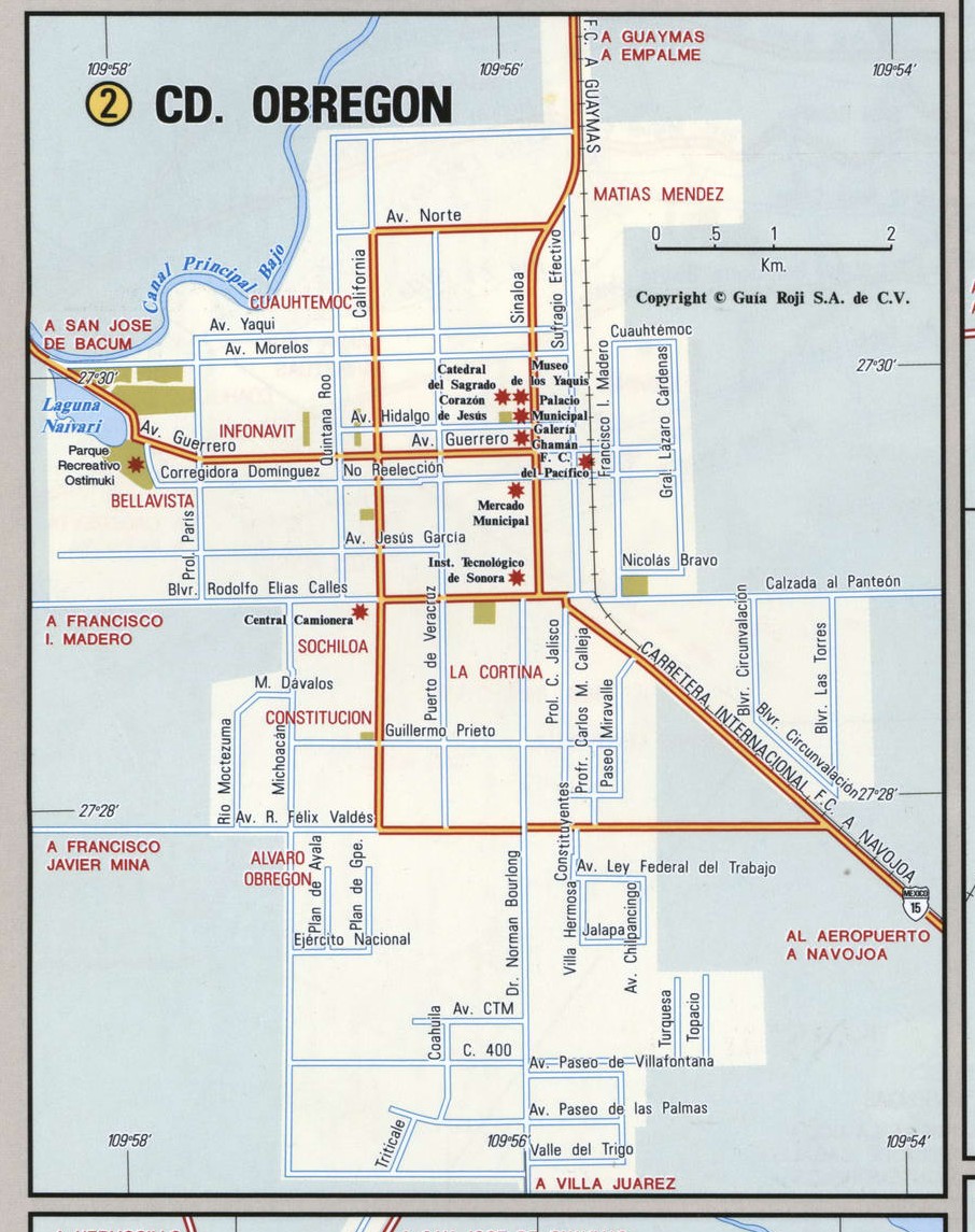 Obregon city map