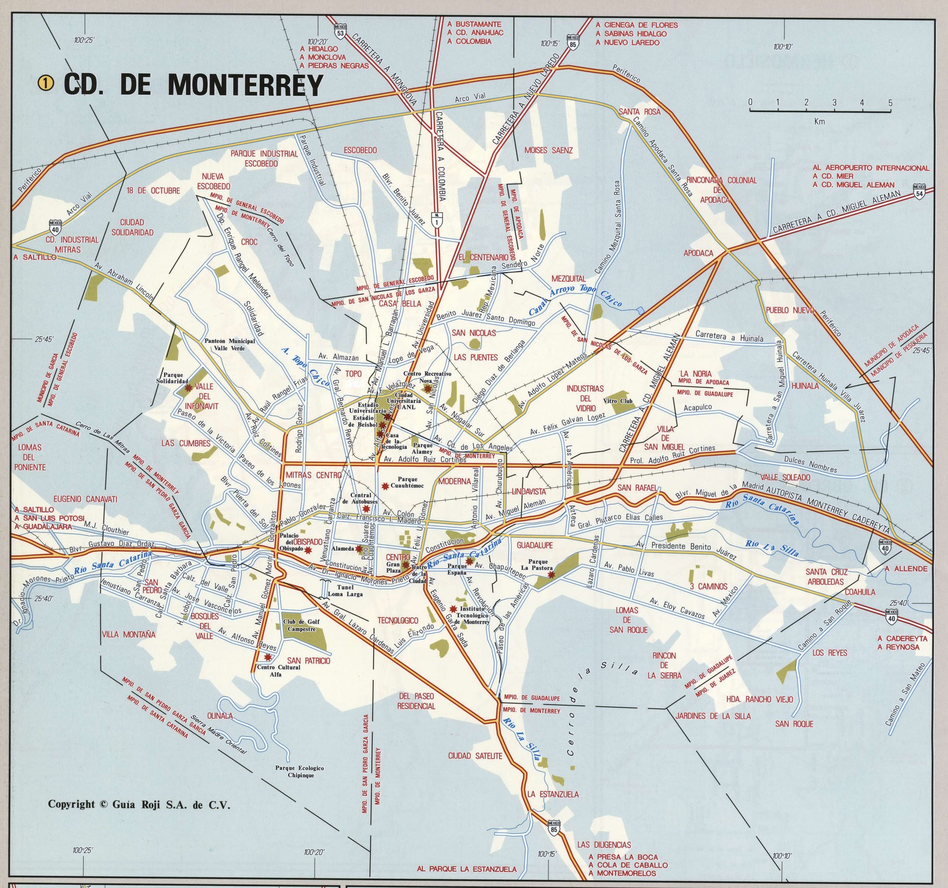 Monterrey city map