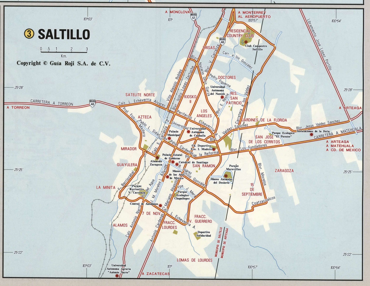 Saltillo city map