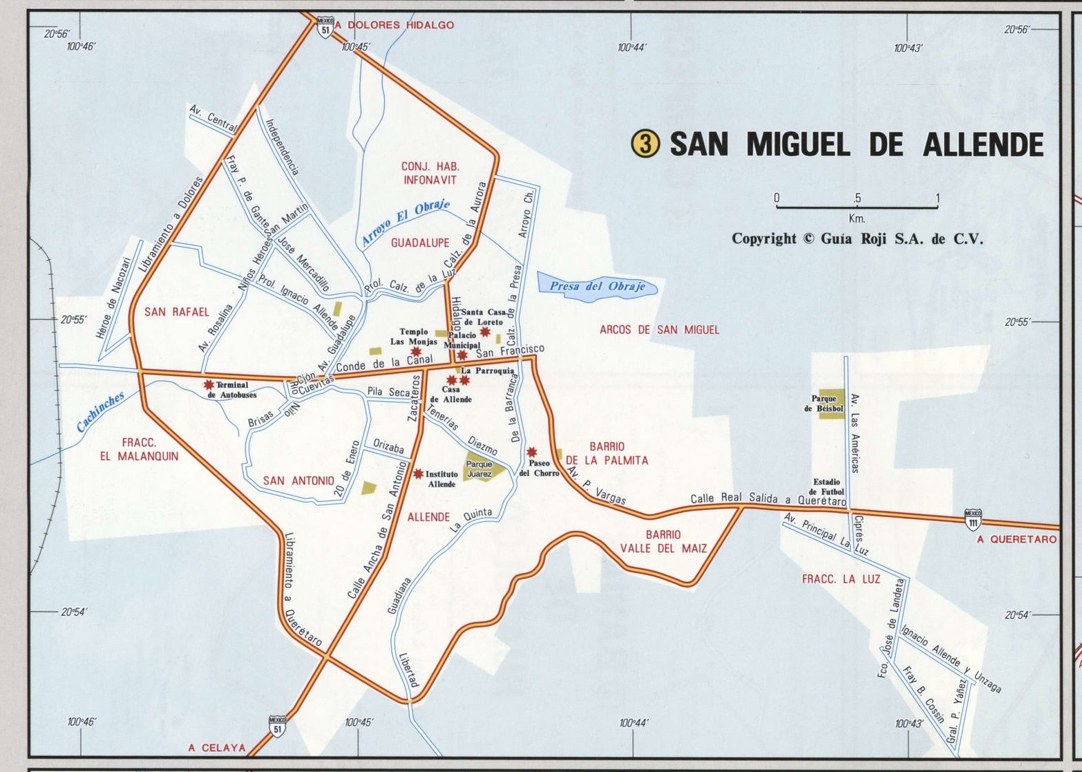 San Miguel de Allende map