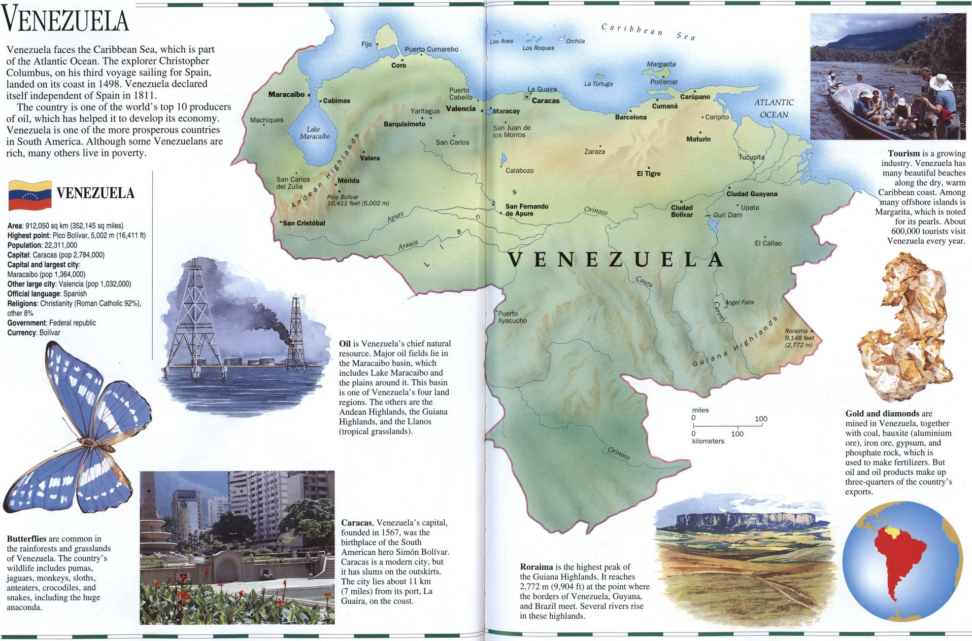 Geographic map of Venezuela