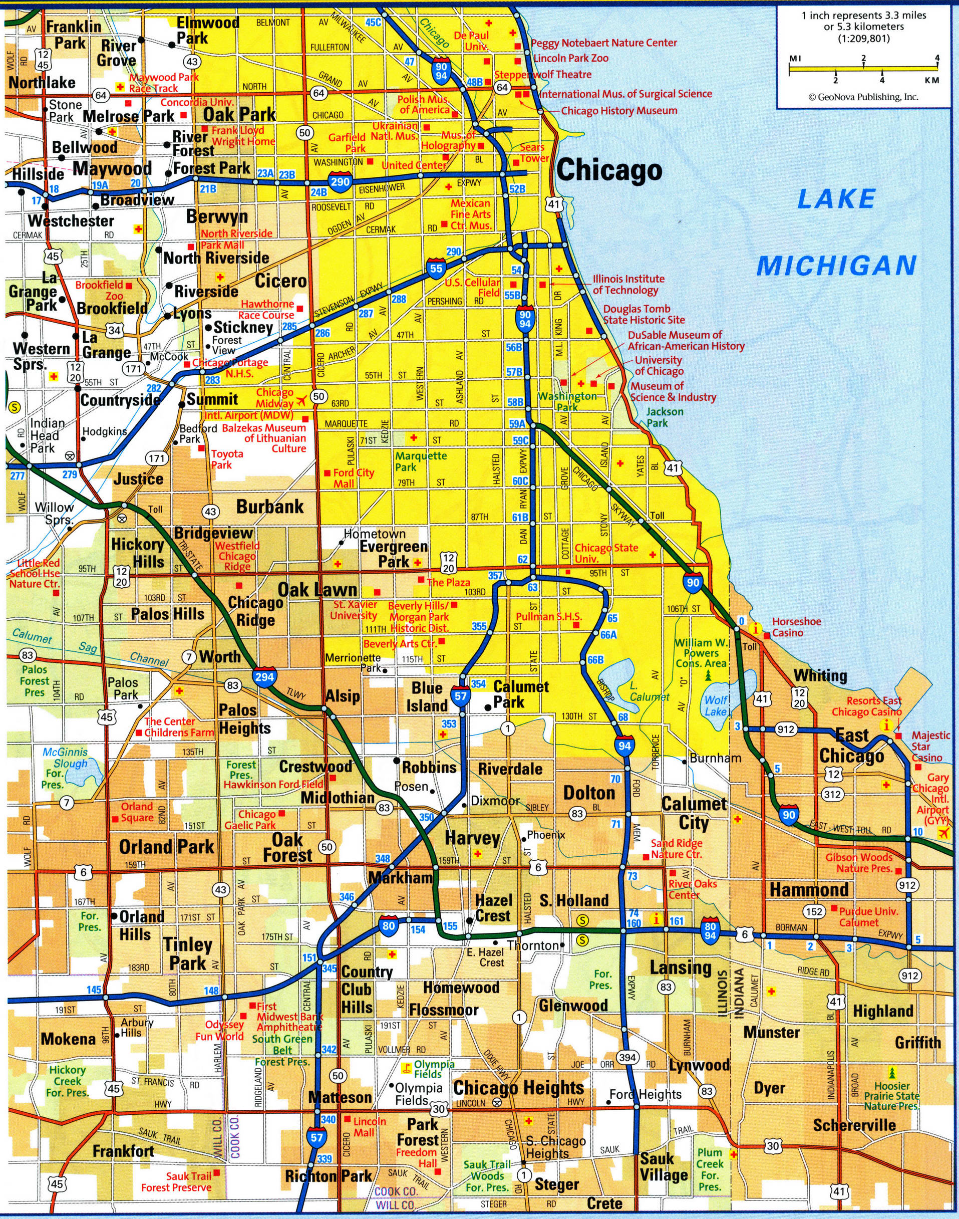 Southern Chicago map