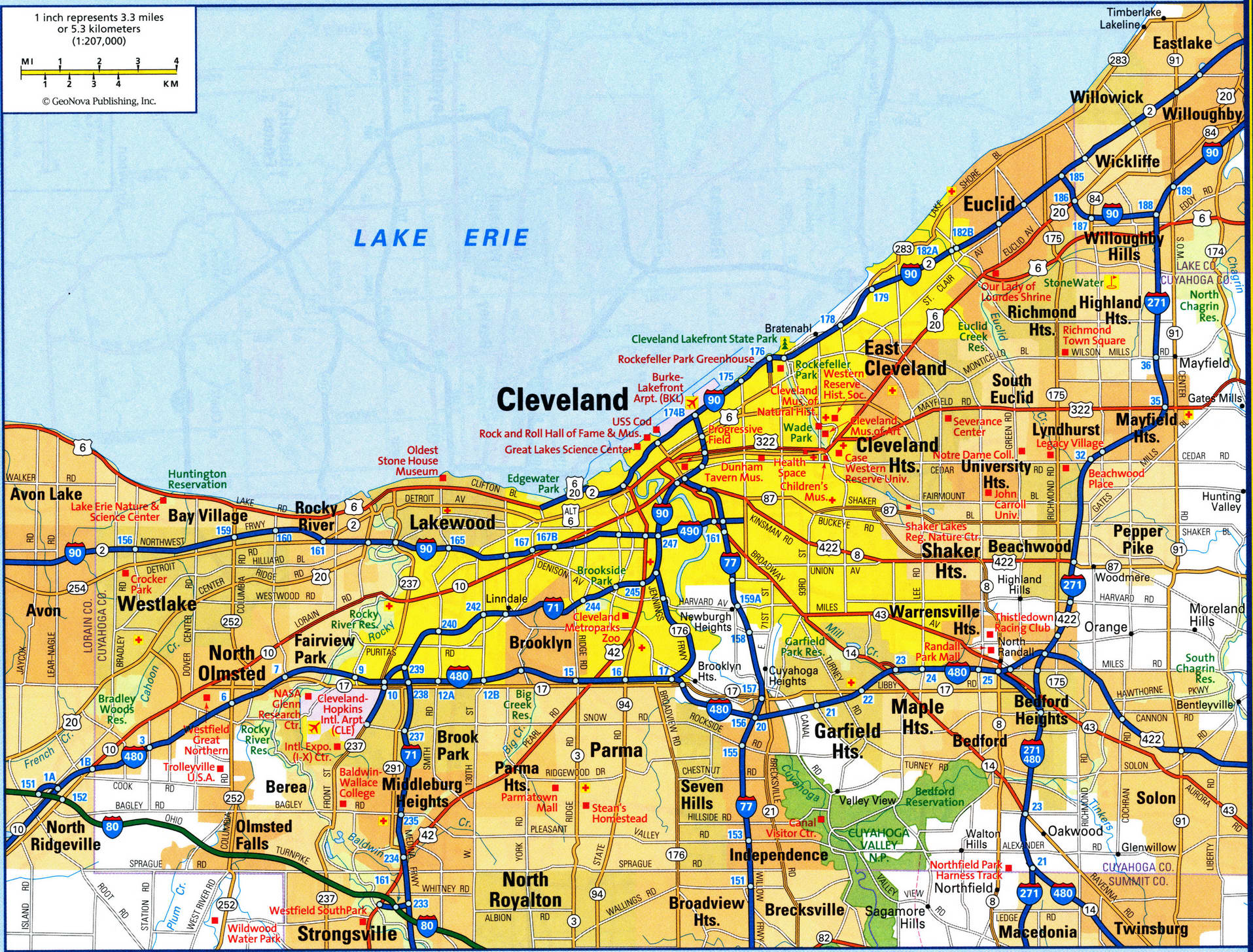 map of Cleveland city