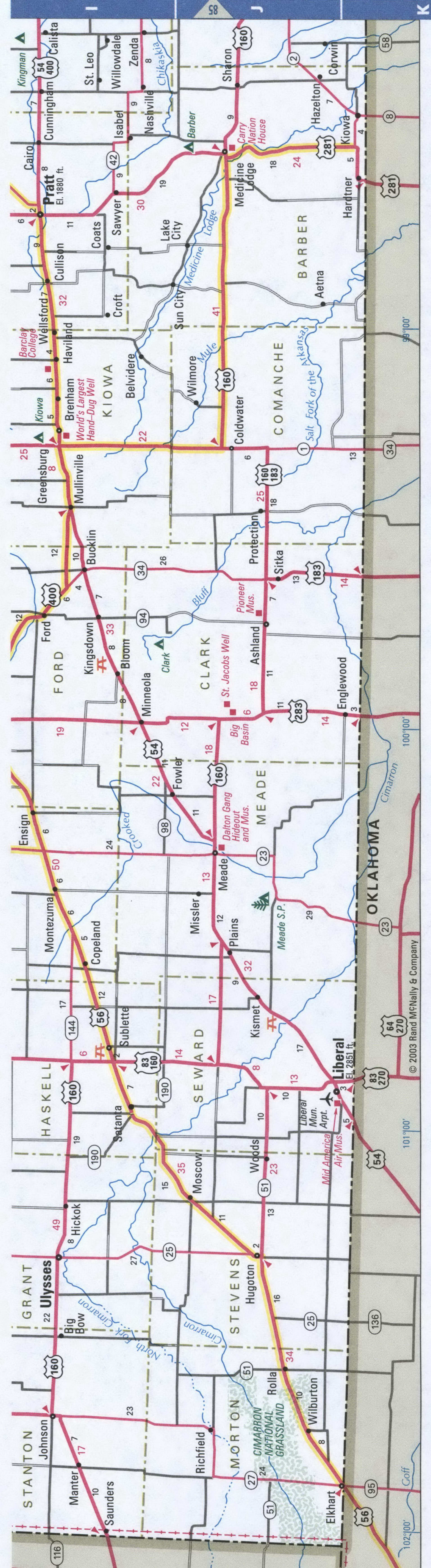 Western Kansas map