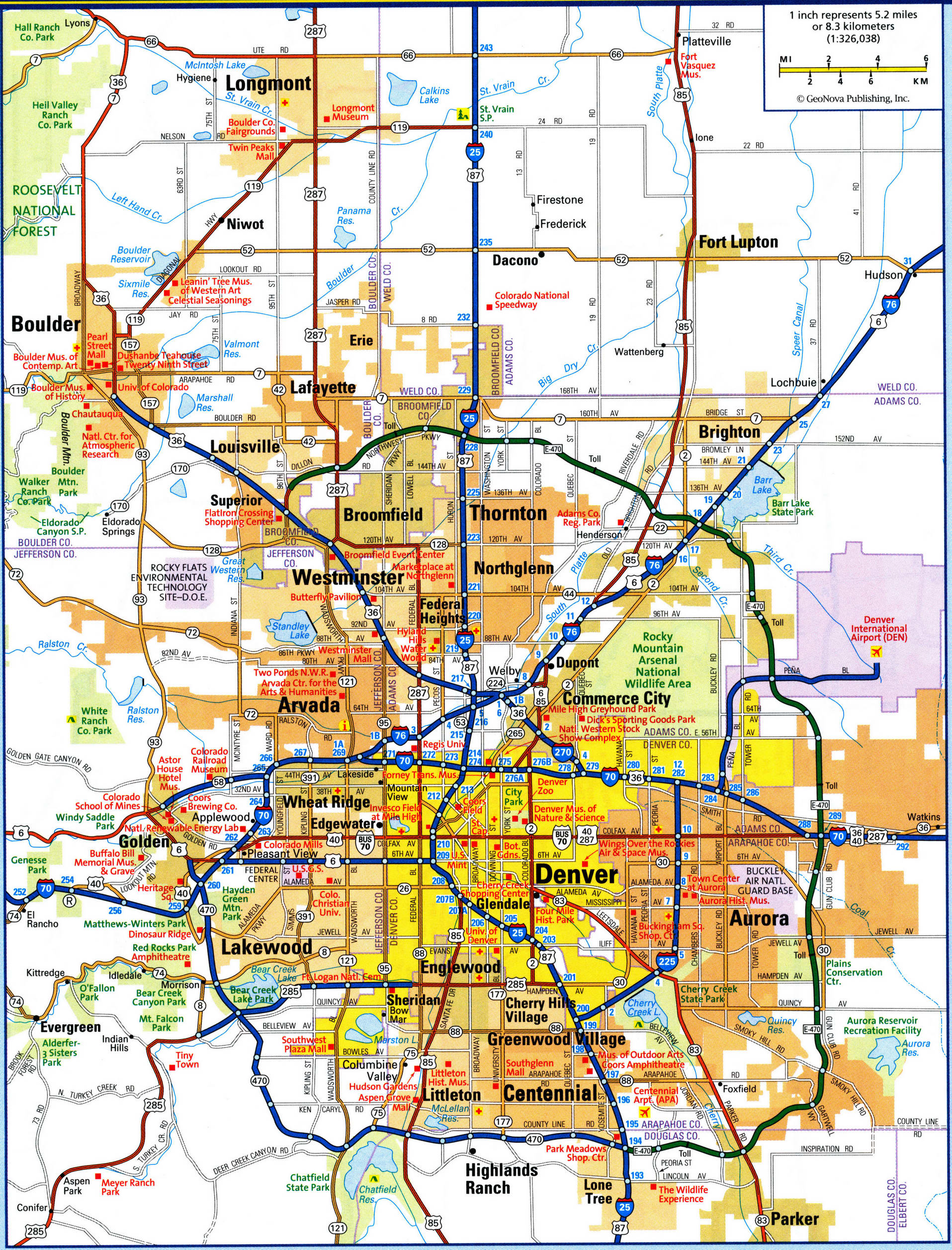 map of Denver city