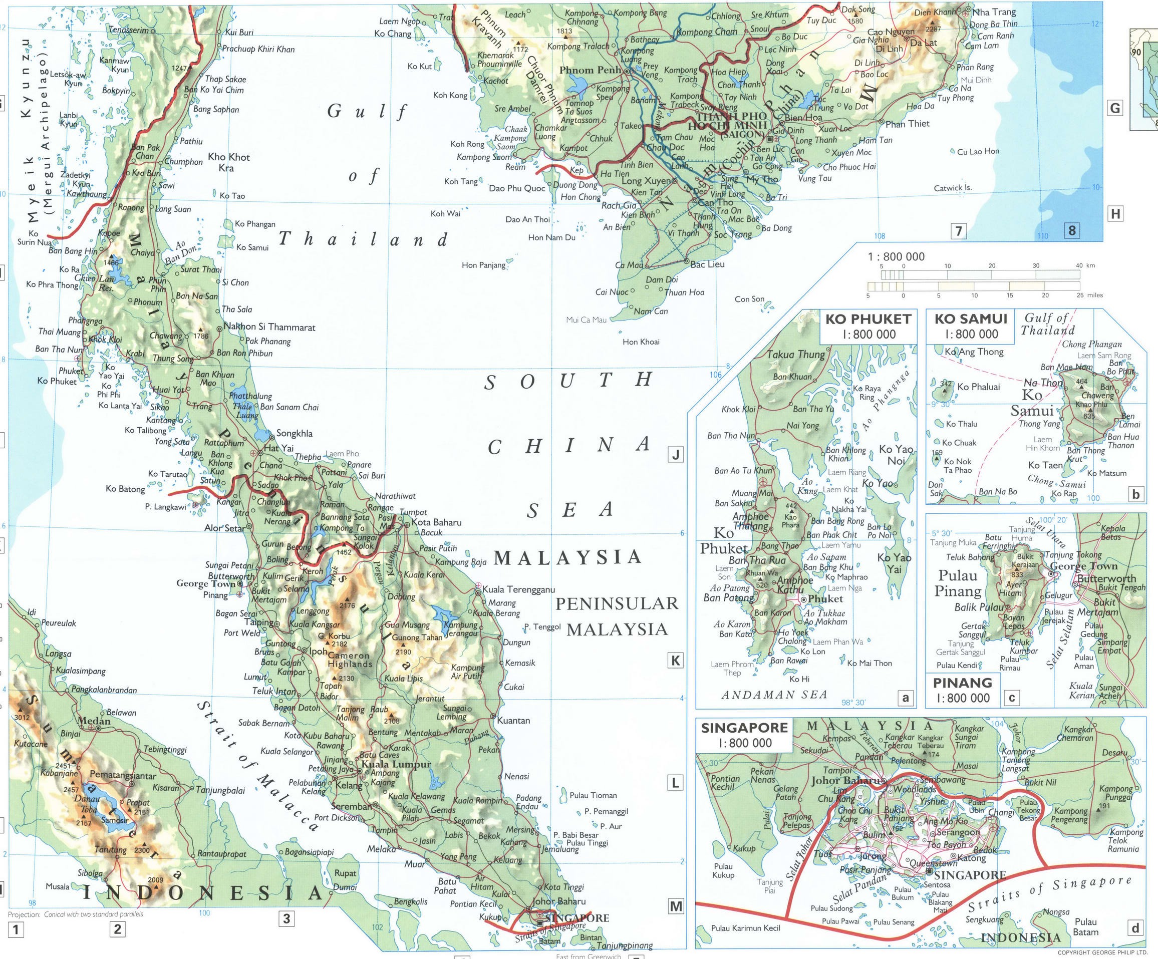 Laos and Thailand map