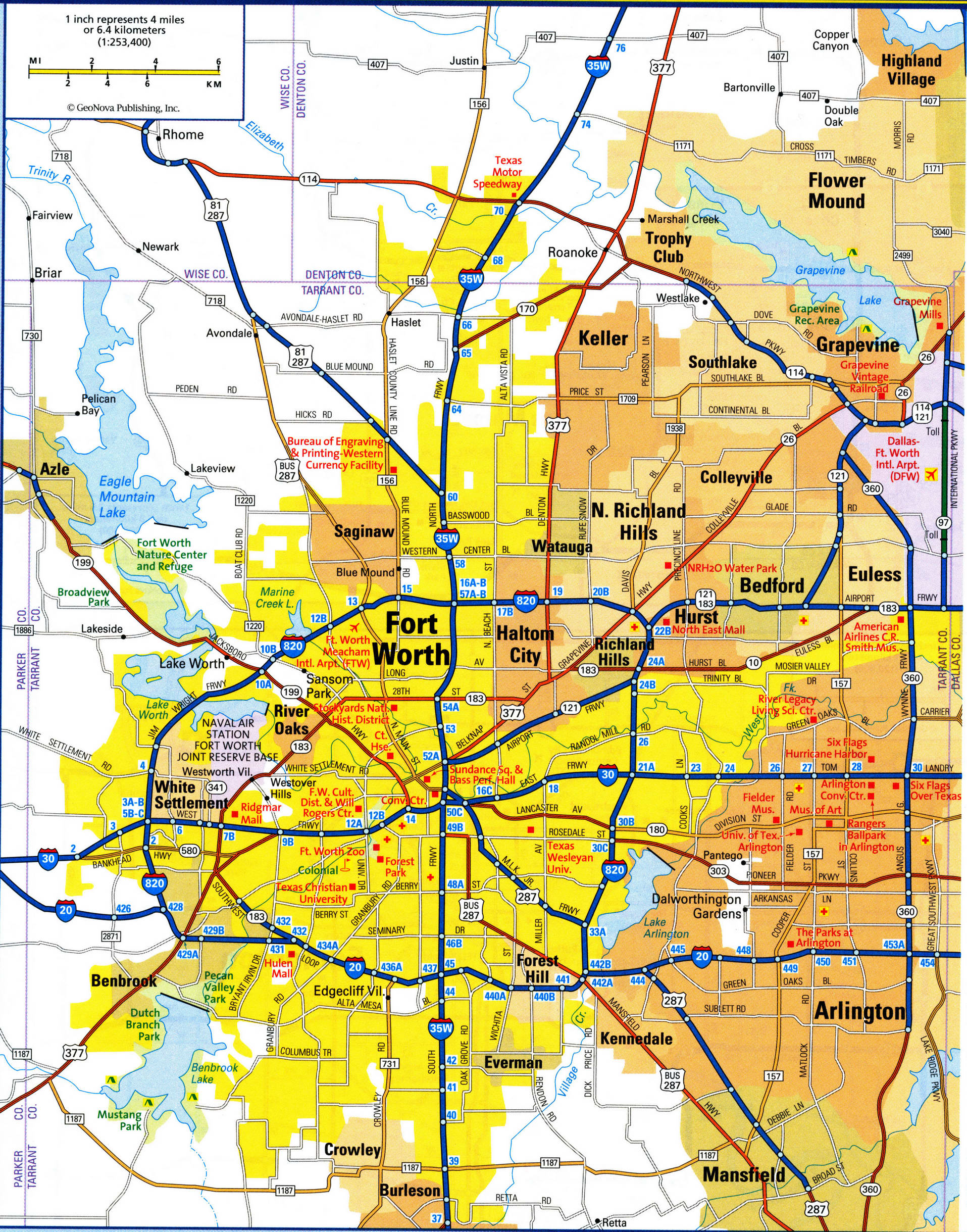 Large Detailed Map Of Fort Worth - Gambaran