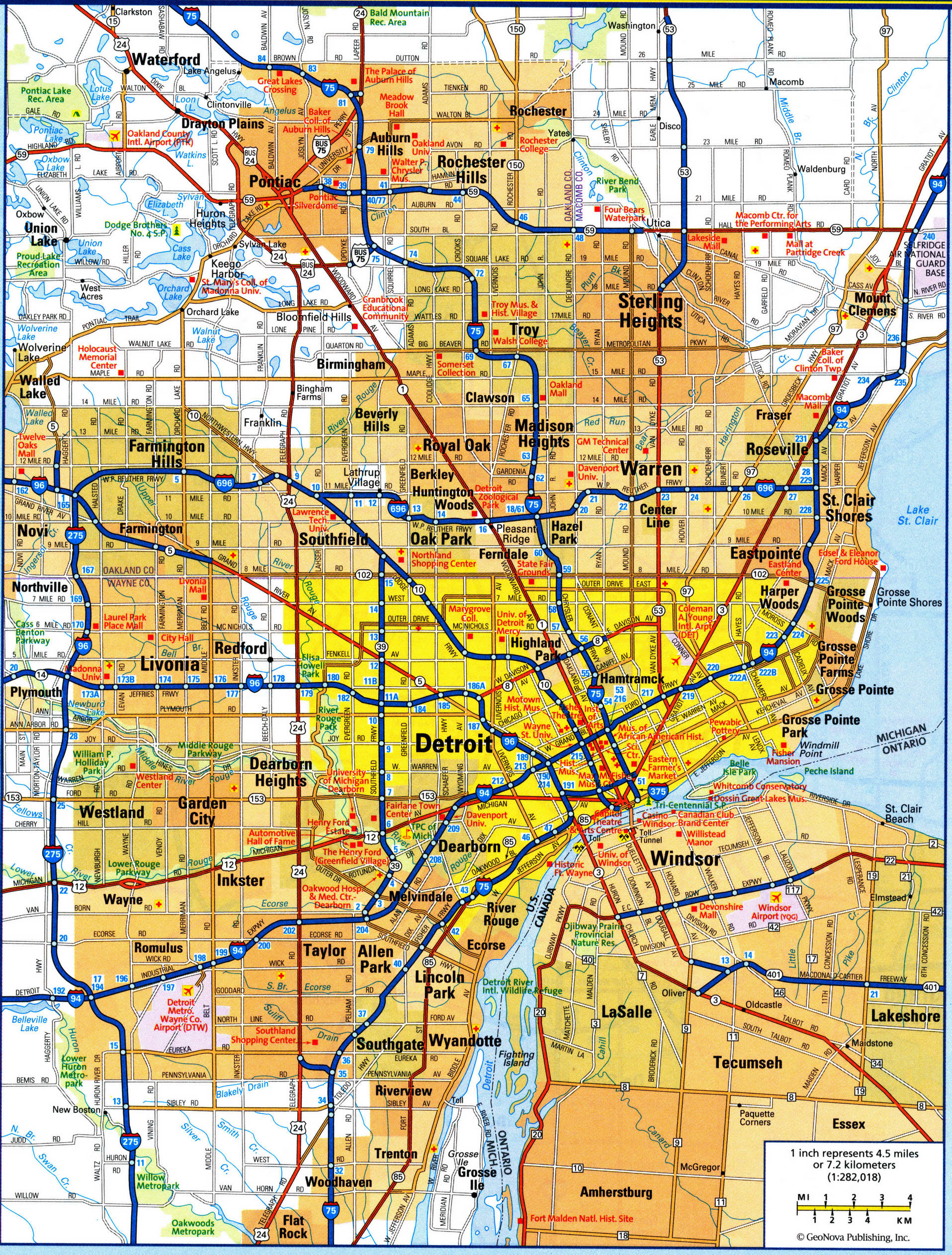 map of Detroit city