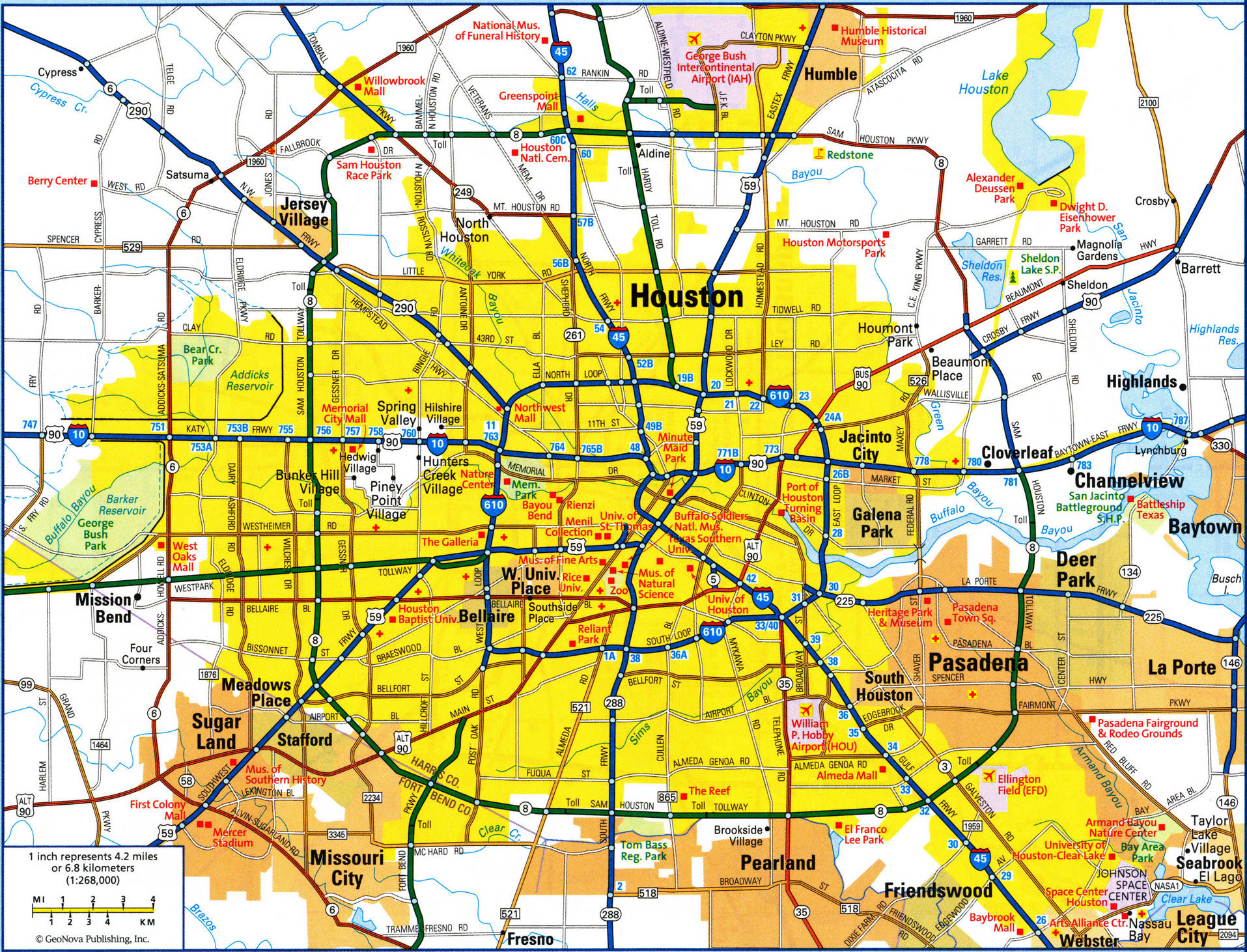 map of Houston city