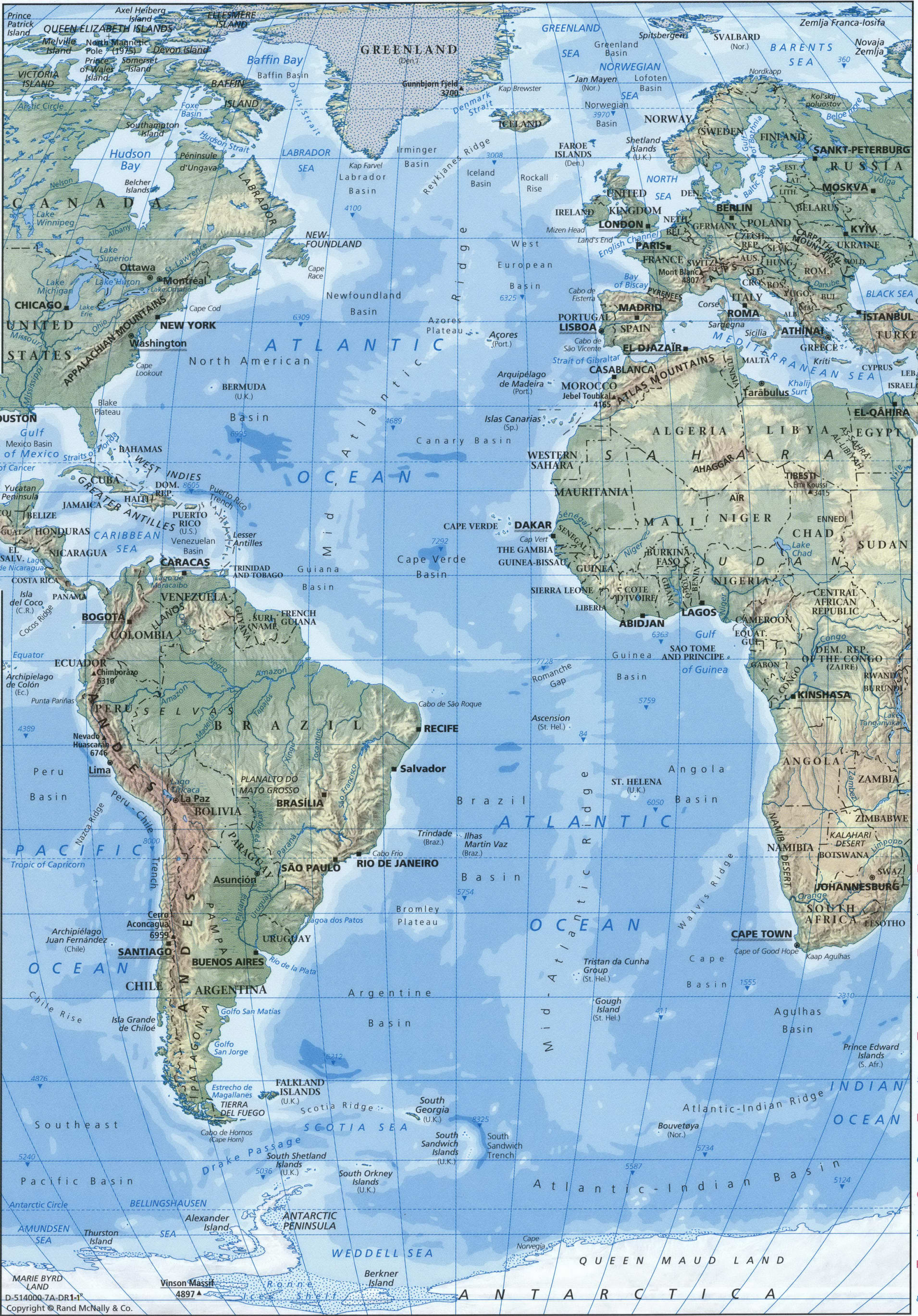 Atlantic ocean map