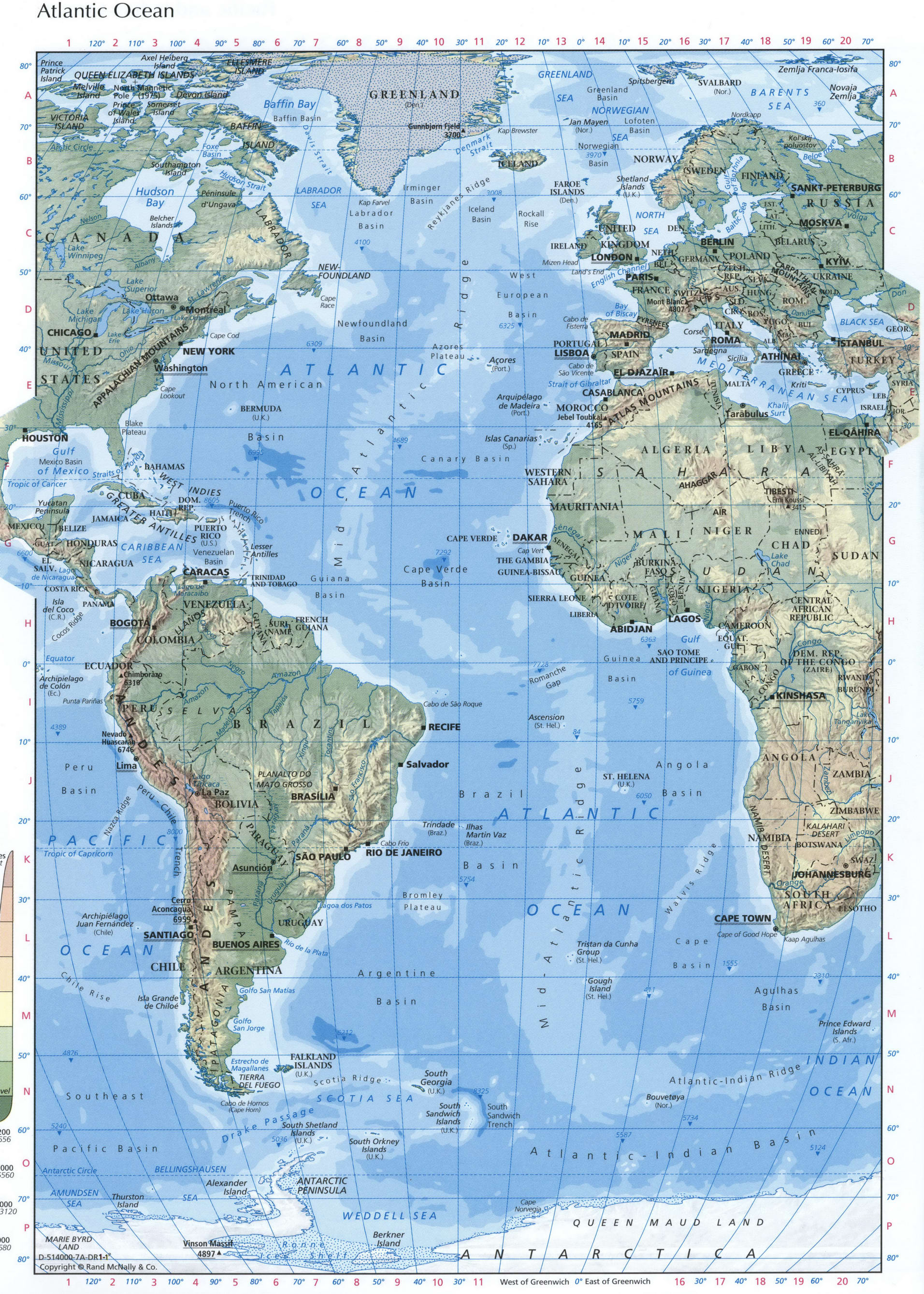 Map Atlantic ocean