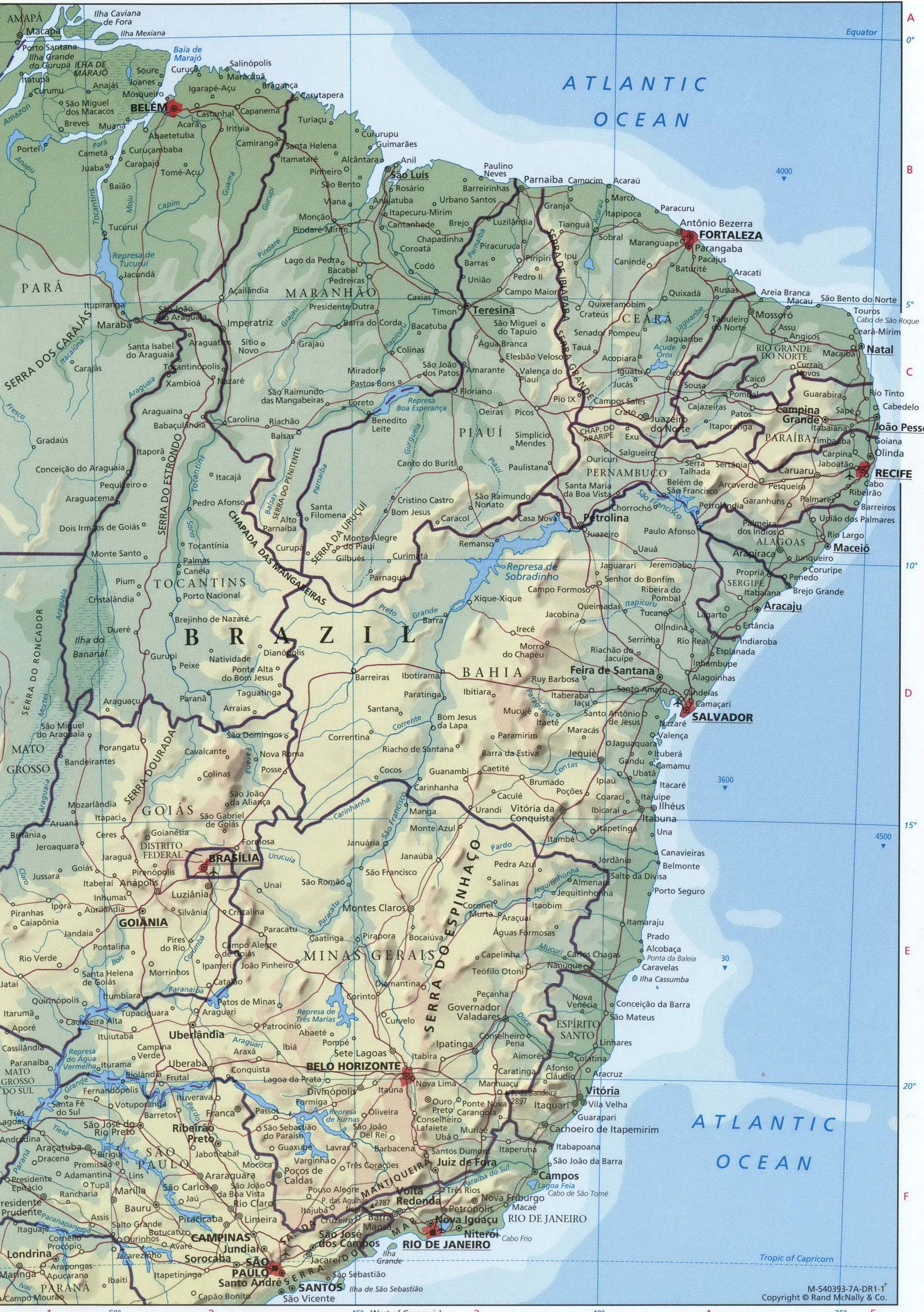 Map of Brazil coast