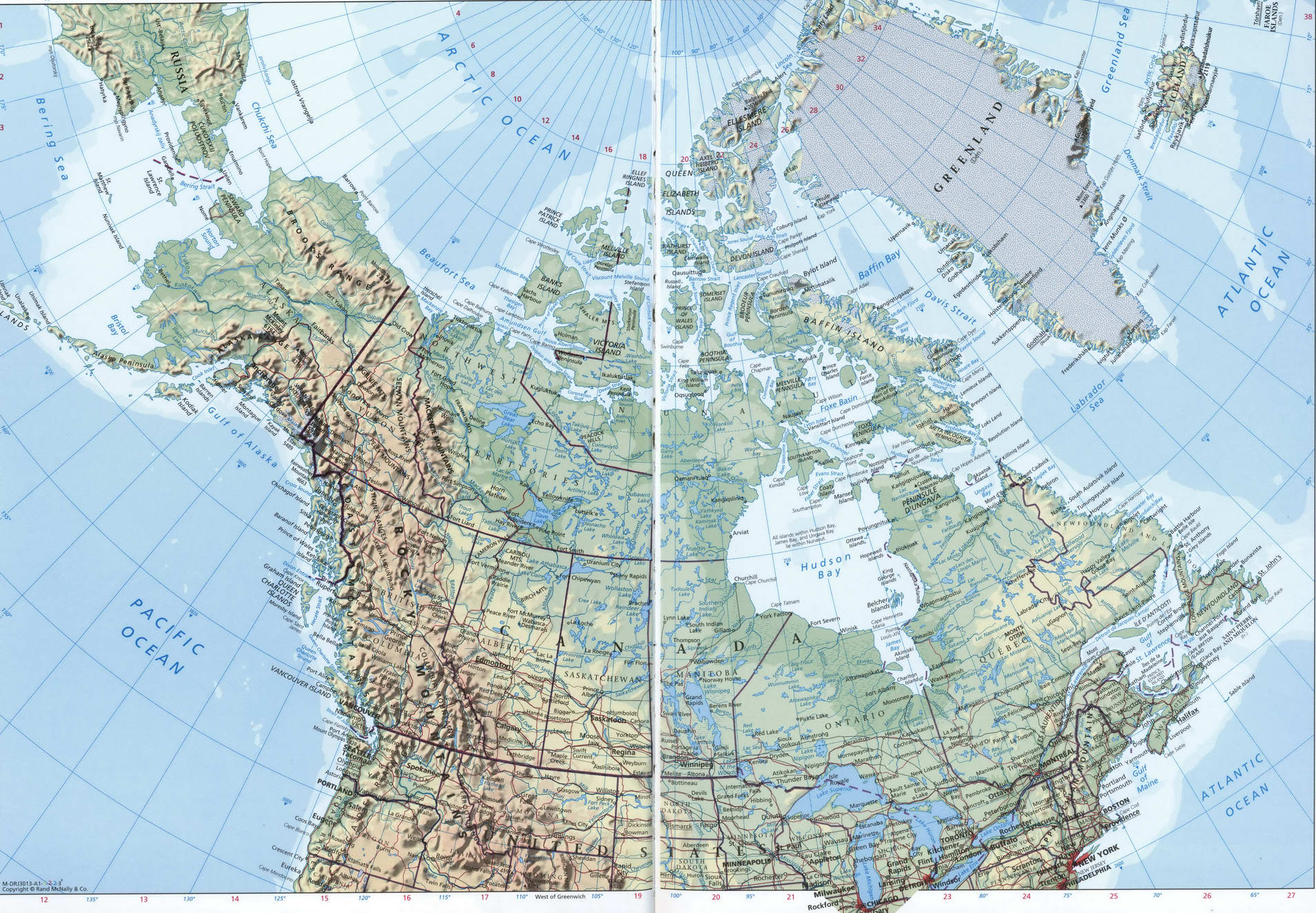 Граница Канады,Аляски,России Канады Аляски и России на карте