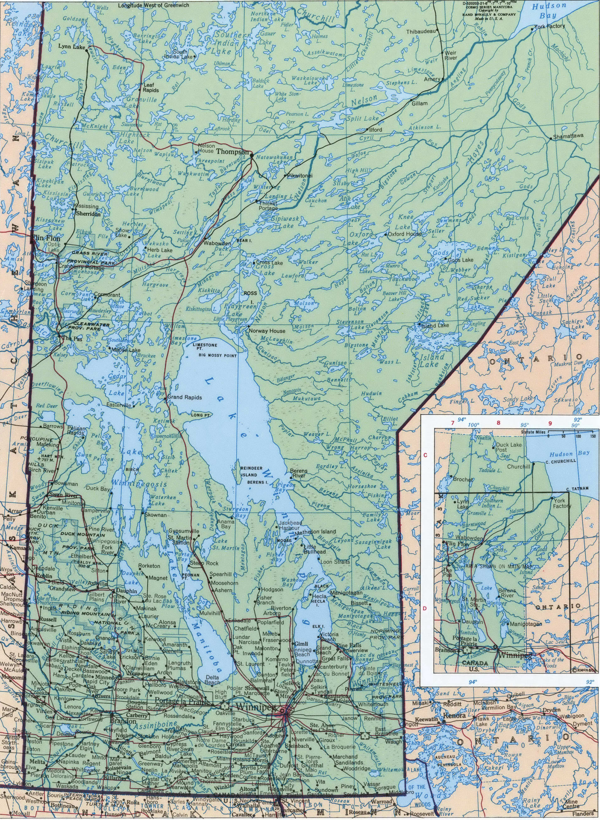 Manitoba geographic map