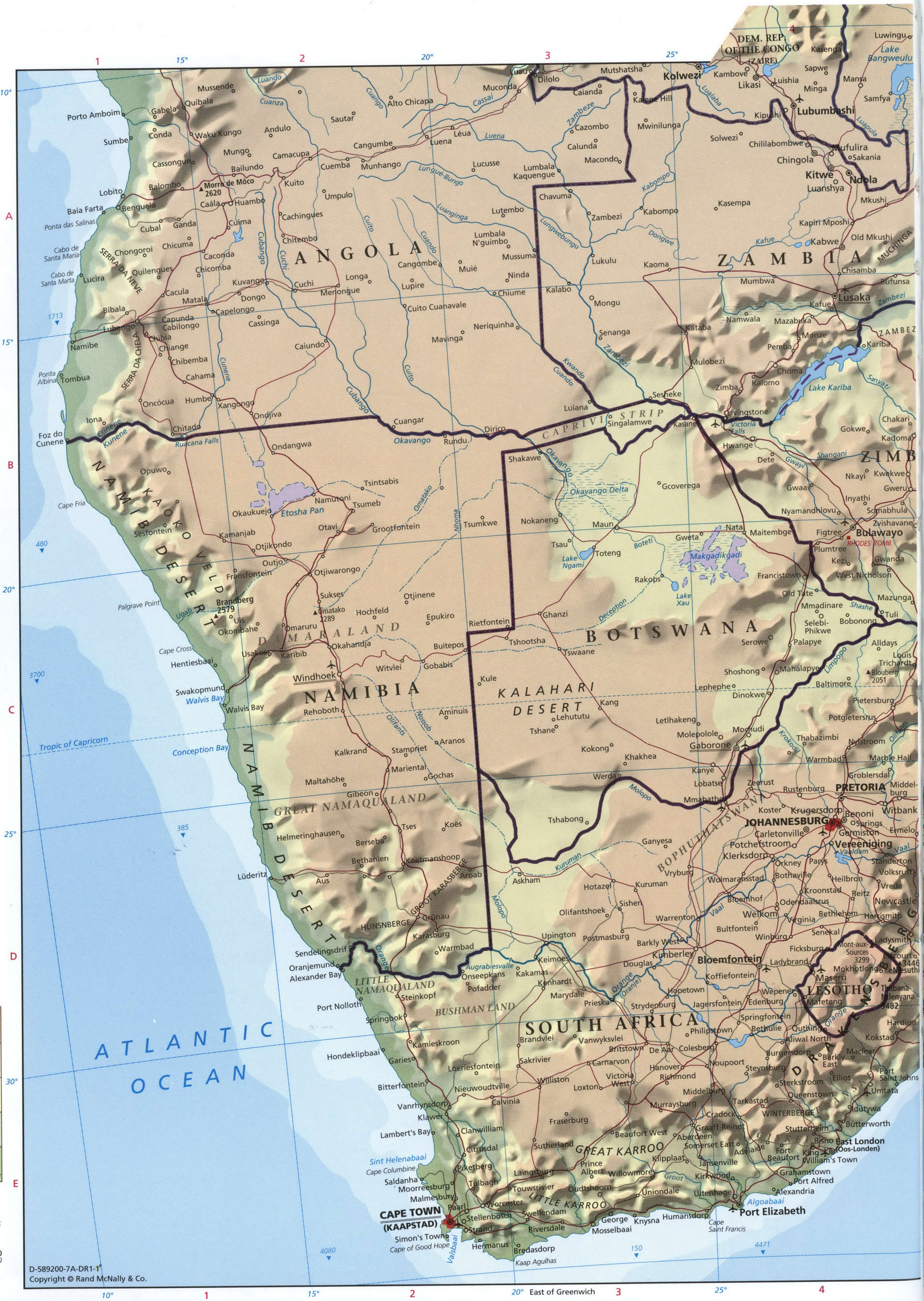 Southern Africa map