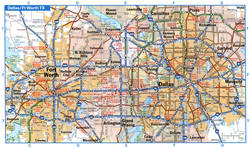 Map of Dallas highways and local roads with route numbers<br />Dallas TX tourist map with points of interest
