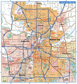 Kansas City MO tourist map with points of interest