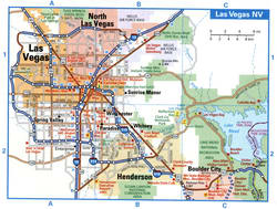 Las Vegas NV tourist map with points of interest