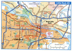 Little Rock tourist map with points of interest