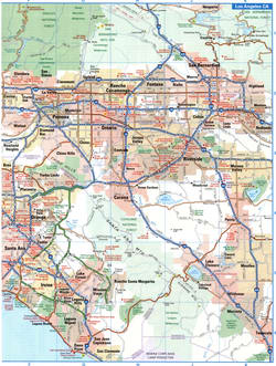 Los Angeles tourist map with points of interest