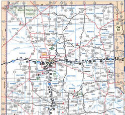 Detailed map of the northwest of Texas with cities and roads