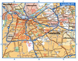 Louisville KY tourist map with points of interest