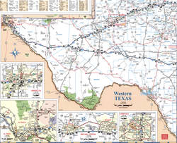 Detailed map of southwestern Texas with cities and roads