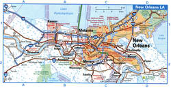 New Orleans LA tourist map with points of interest