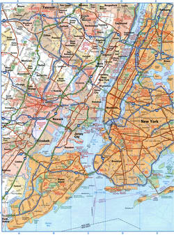 New York NY tourist map with points of interest