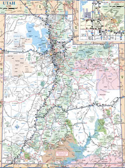 Detailed map of Utah with cities and roads