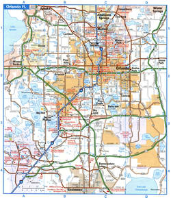 Orlando tourist map with points of interest