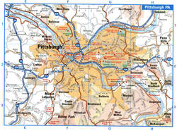 Pittsburgh PA tourist map with points of interest