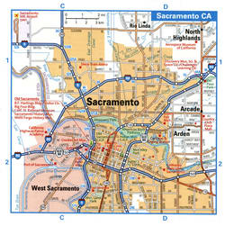 Sacramento tourist map with points of interest