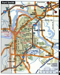 Fort Smith area map with truck routes
