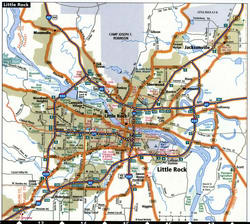 Little Rock area map with truck routes